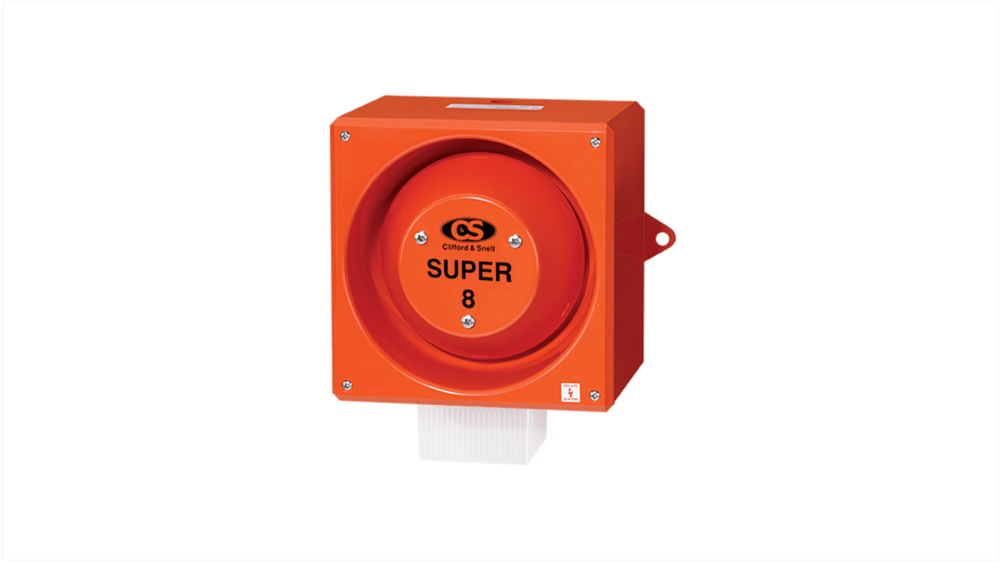 Clifford & Snell YL80 Super Series Opal Sounder Beacon, 24 V dc, IP66, Wall Mount, 120dB at 1 Metre