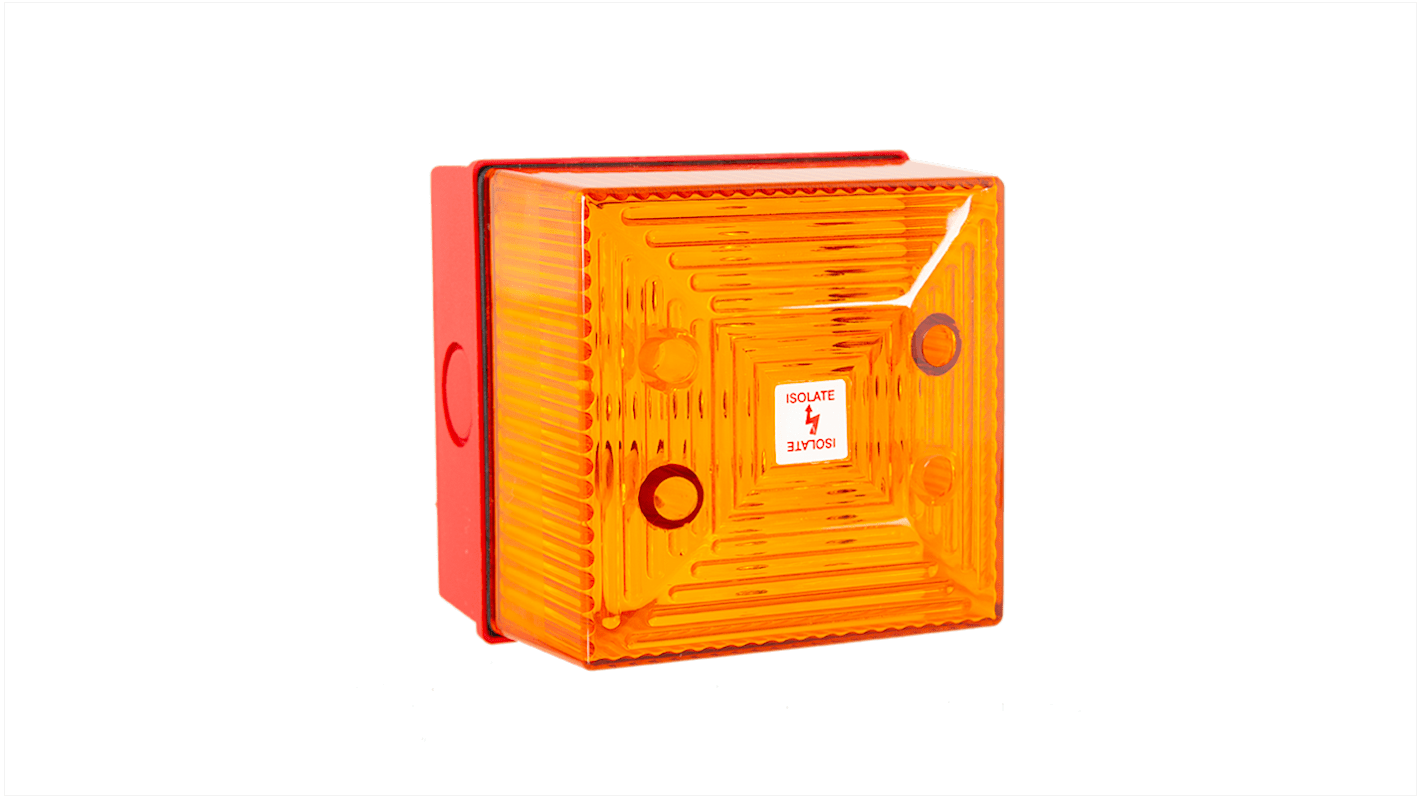 Clifford & Snell FD40 Series Amber Flashing Beacon, 24 V dc, Wall Mount, LED Bulb, IP65