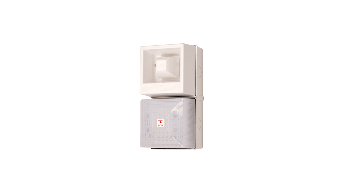 Clifford & Snell YL40 Series Opal Sounder Beacon, 24 V dc, IP65, Wall Mount, 108dB at 1 Metre