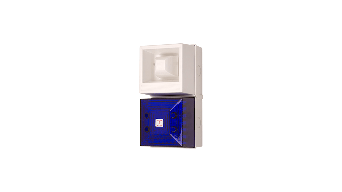 Clifford & Snell YL40 Series Blue Sounder Beacon, 24 V dc, IP65, Wall Mount, 108dB at 1 Metre