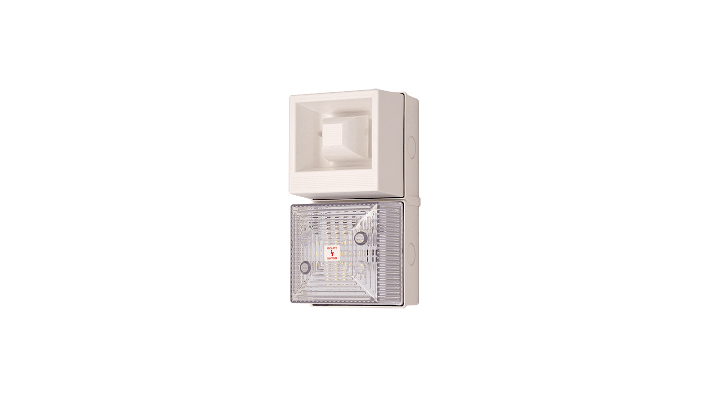 Clifford & Snell YL40 Series Clear Sounder Beacon, 24 V dc, IP65, Wall Mount, 108dB at 1 Metre