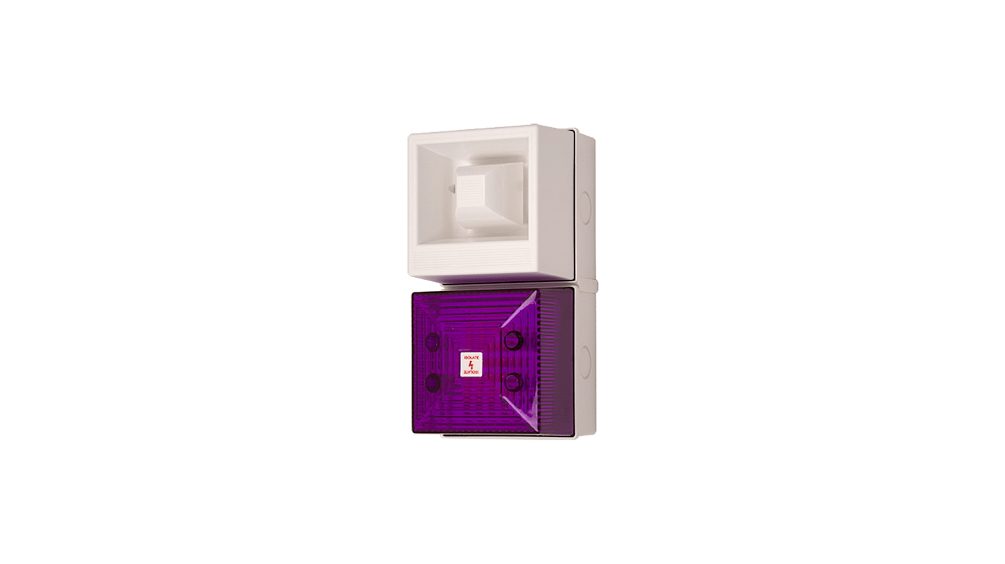 Clifford & Snell YL40 Series Magenta Sounder Beacon, 24 V dc, IP65, Wall Mount, 108dB at 1 Metre