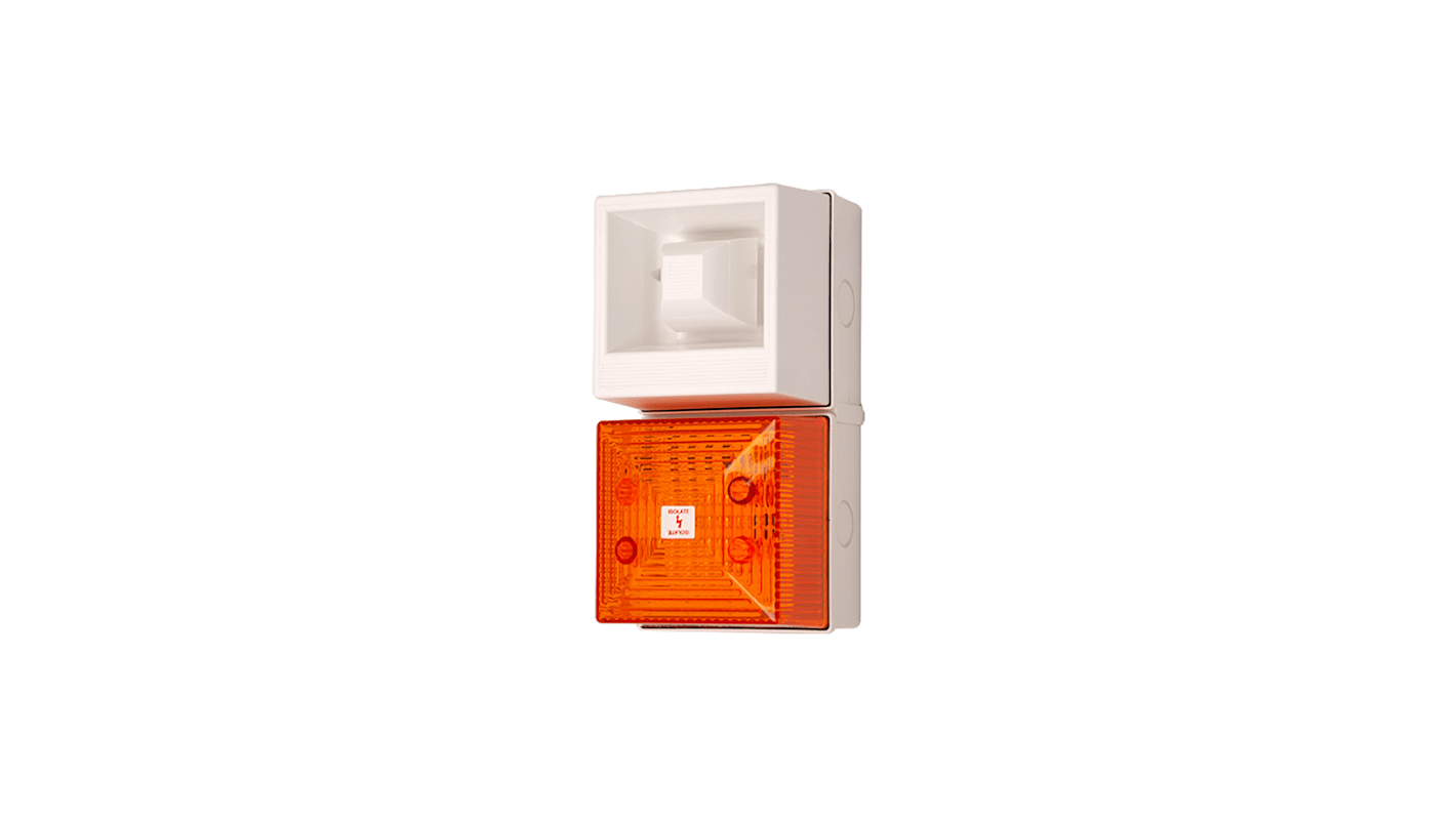 Clifford & Snell 声光报警器, 24 V 直流电源, 1米外108dB, IP65, 琥珀色灯罩, YL40系列