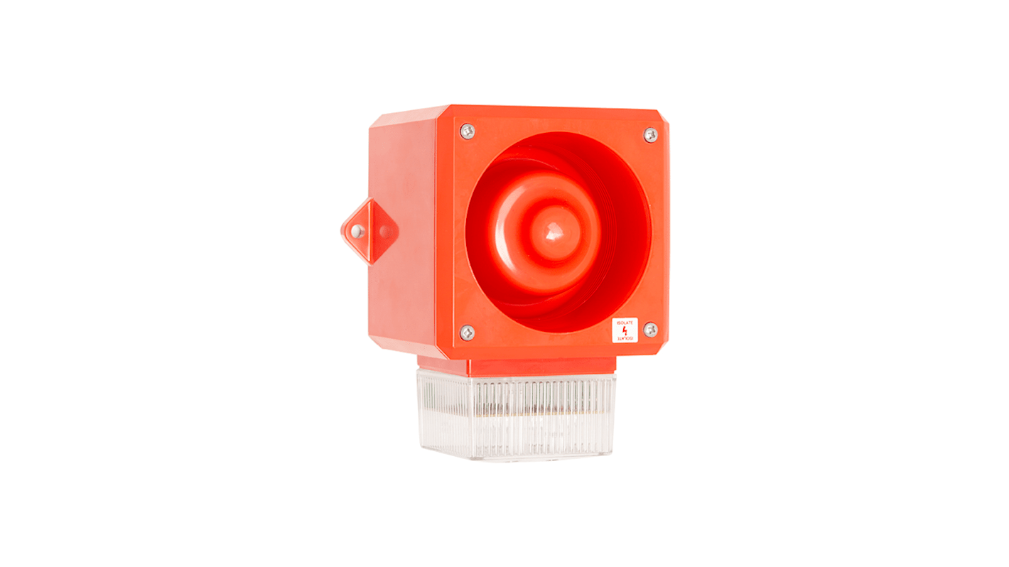 Clifford & Snell YL50 Series Clear Sounder Beacon, 24 V dc, IP66, Wall Mount, 112dB at 1 Metre