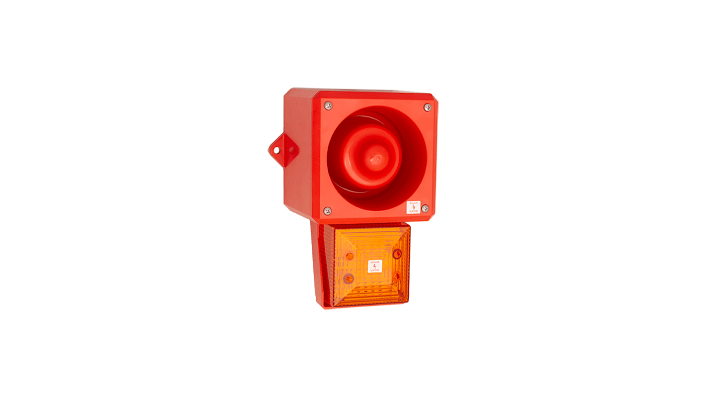 Clifford & Snell YL50 Hi Vis Series Amber Sounder Beacon, 24 V dc, IP66, Wall Mount, 112dB at 1 Metre