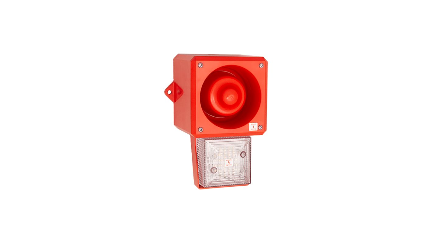 Clifford & Snell YL50 Hi Vis Series Clear Sounder Beacon, 24 V dc, IP66, Wall Mount, 112dB at 1 Metre