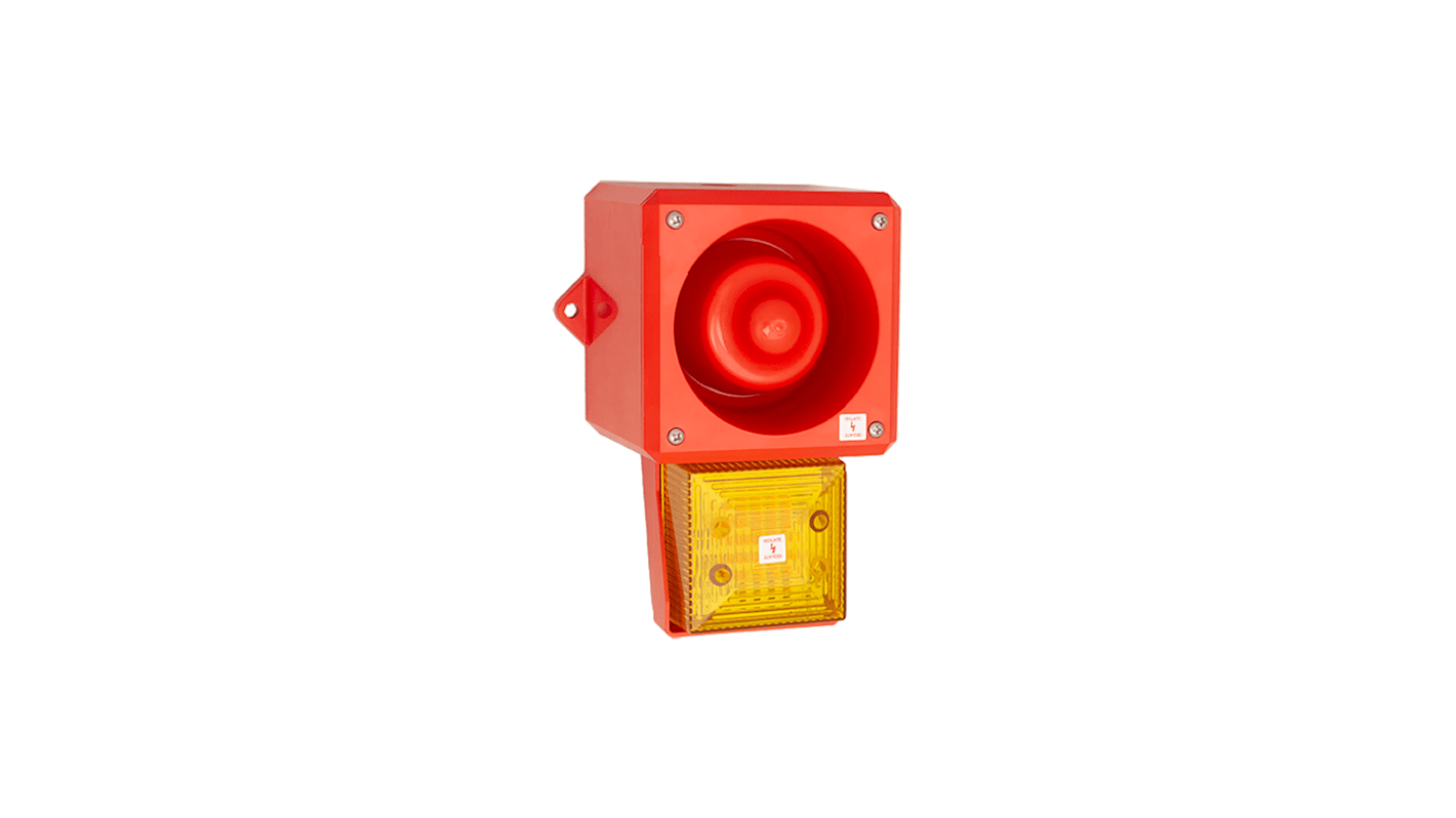 Clifford & Snell YL50 Hi Vis Series Yellow Sounder Beacon, 24 V dc, IP66, Wall Mount, 112dB at 1 Metre