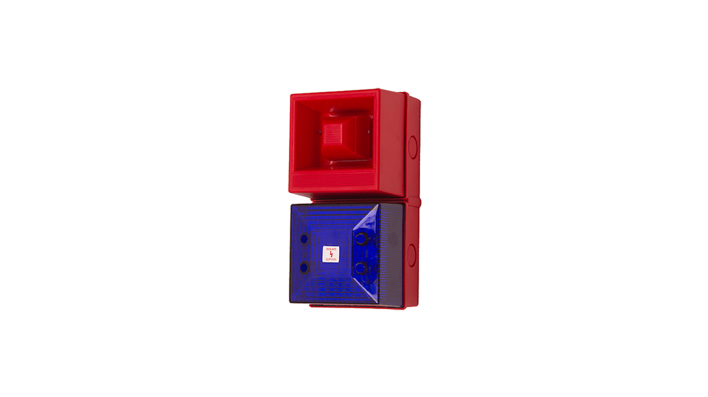 Clifford & Snell YL40 Series Blue Sounder Beacon, 24 V dc, IP65, Wall Mount, 108dB at 1 Metre
