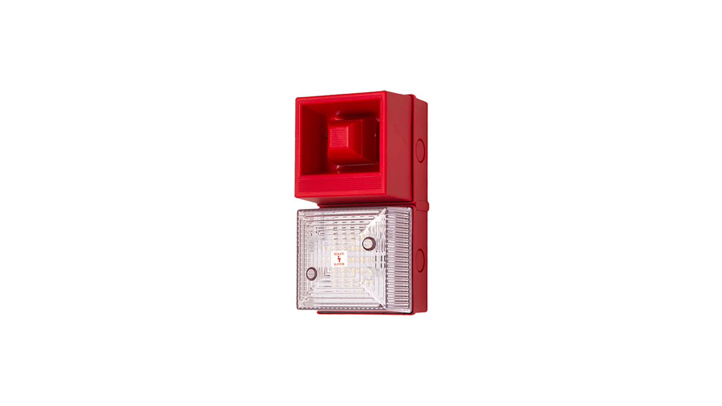 Clifford & Snell YL40 Series Clear Sounder Beacon, 24 V dc, IP65, Wall Mount, 108dB at 1 Metre