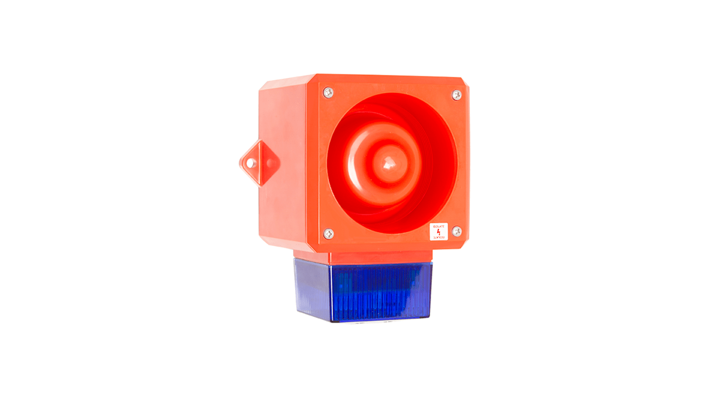 Clifford & Snell YL50 Series Blue Sounder Beacon, 48 V dc, IP66, Wall Mount, 112dB at 1 Metre