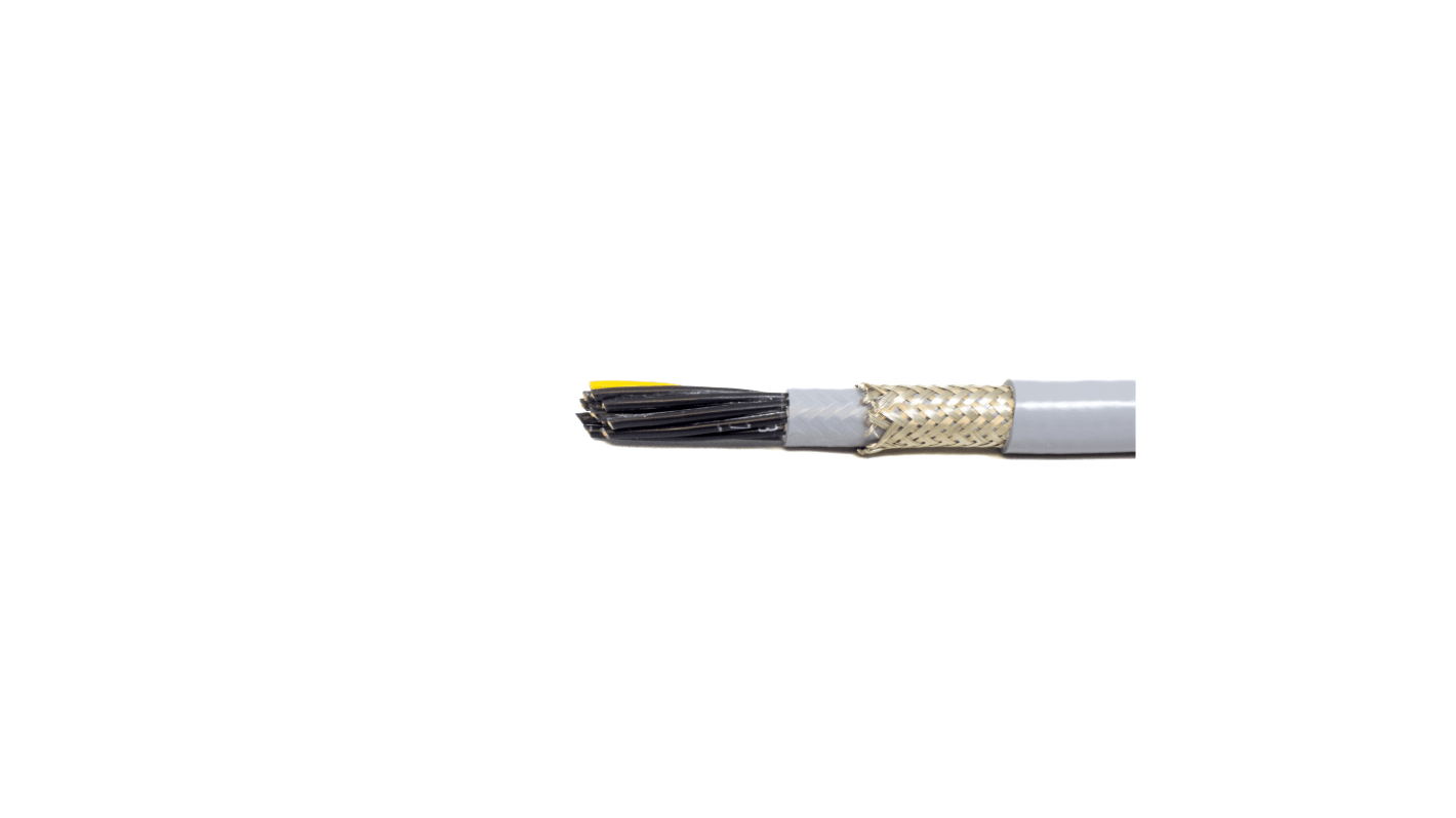 Alpha Wire 6560 Cable, 3 Cores, 1.5 mm2, Screened, 500ft, Grey PVC Sheath, 16 AWG