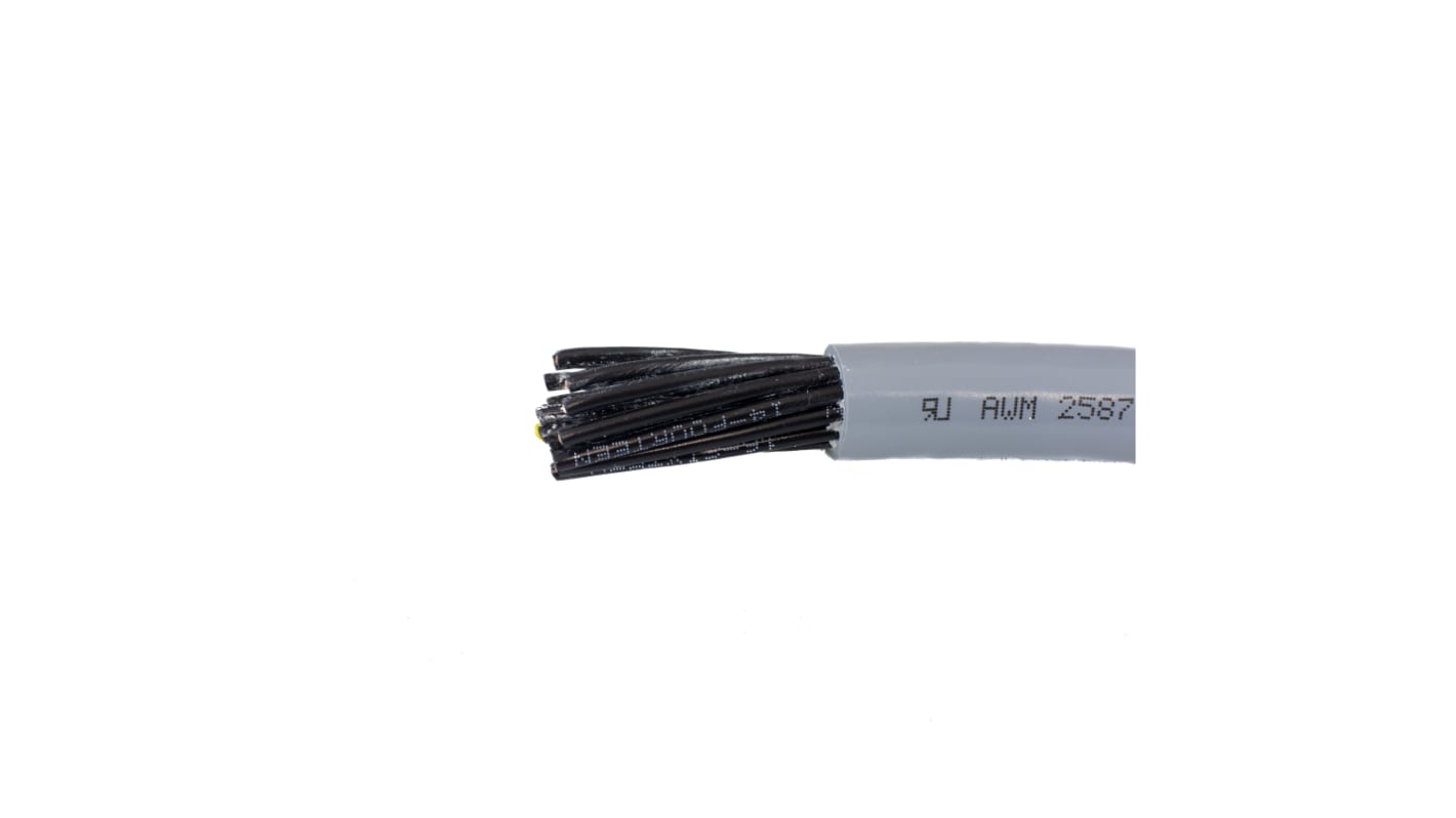 Alpha Wire 12芯电缆, 0.75 mm2, 18 AWG, 无屏蔽, 1000ft长, 灰色聚氯乙烯 PVC护套
