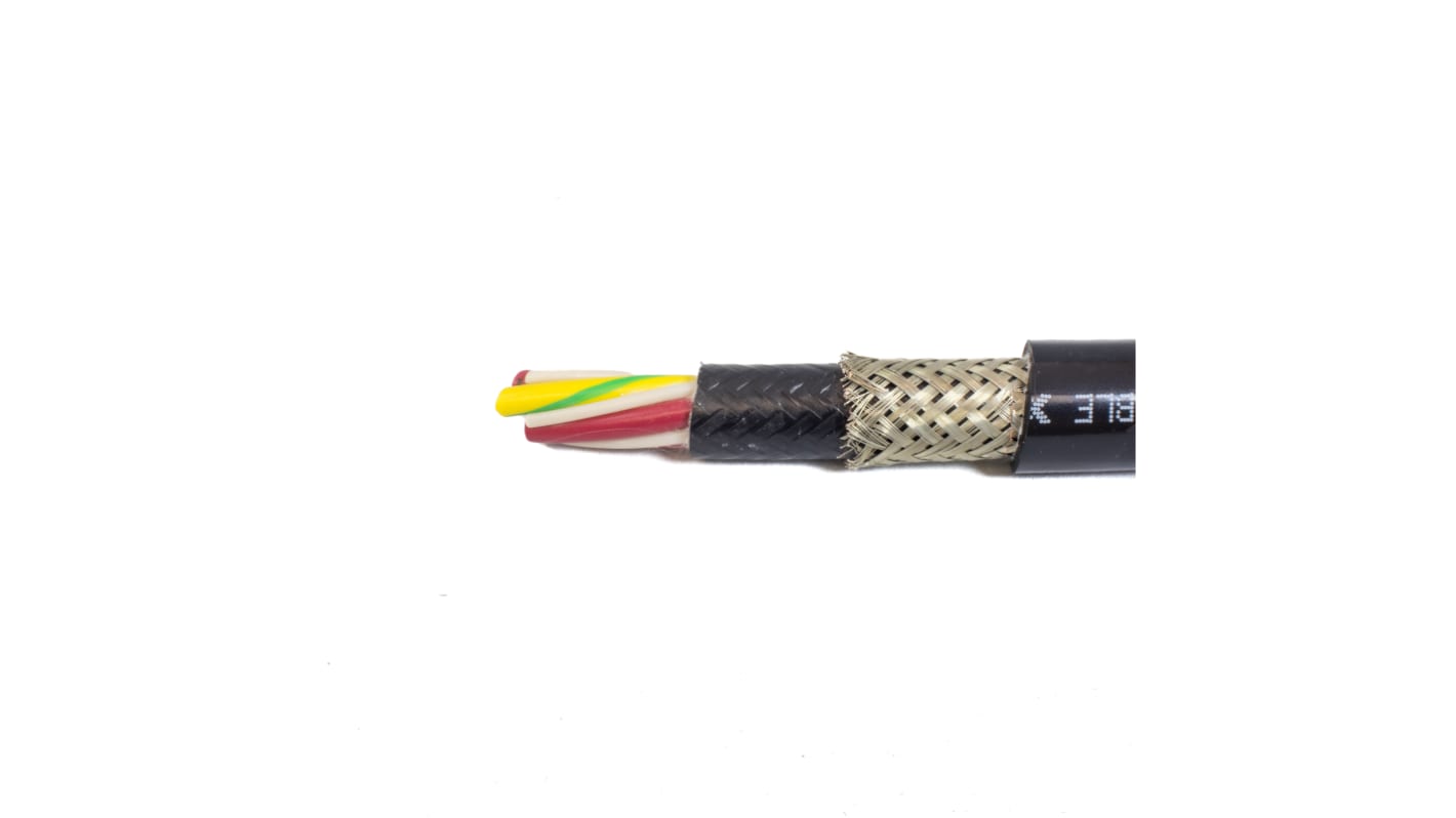 Alpha Wire 15芯电缆, 1.5 mm², 16 AWG, 屏蔽, 1000ft长, 黑色聚氯乙烯 PVC护套