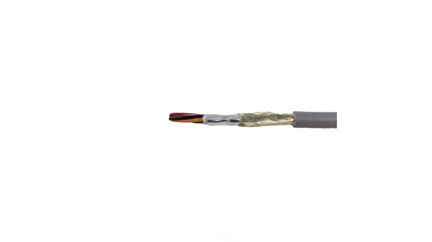 Alpha Wire 8600 Cable, 2 Cores, 0.08 mm2, 1000ft, Grey PVC Sheath, 28 AWG
