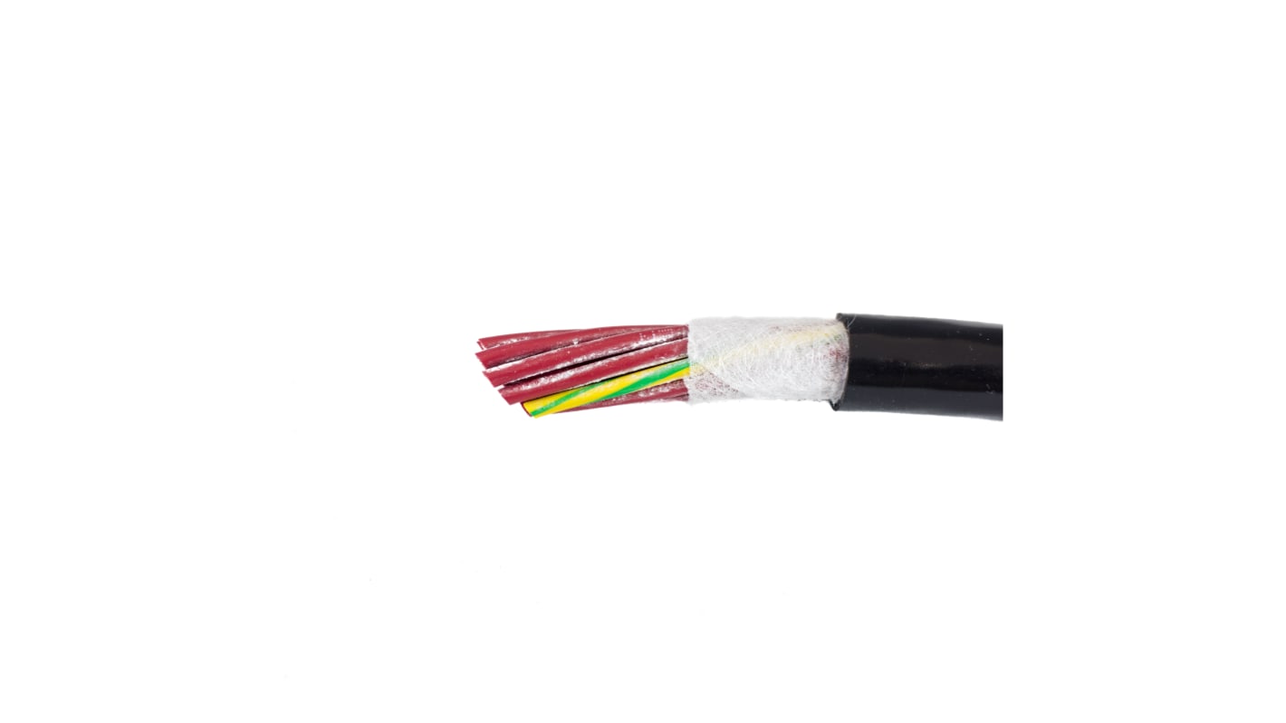 Alpha Wire 8550 Cable, 4 Cores, 25 mm2, Unscreened, 1000ft, Black PVC Sheath, 4 AWG
