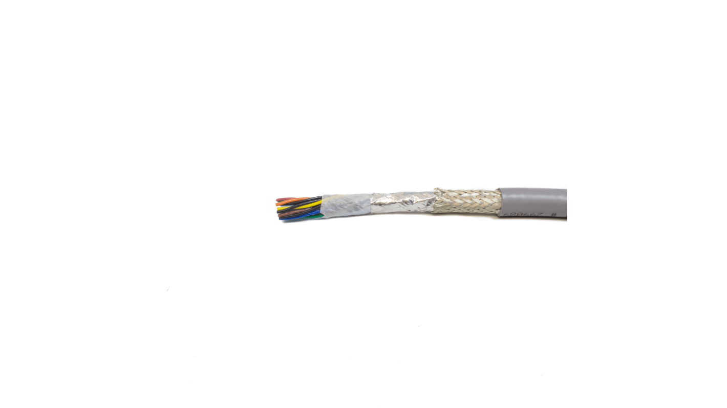 Alpha Wire 8芯电缆, 0.25 mm2, 24 AWG, 1000ft长, 灰色聚氯乙烯 PVC护套