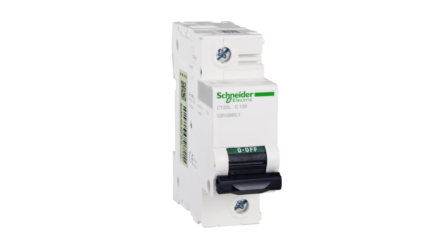 Schneider Electric D型MCB, 1极, 15 KA分断, 125A, 230VAC, Acti9系列