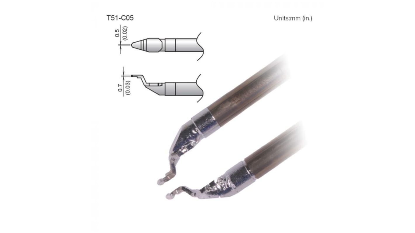 Hakko FX-9705 0.5 mm, 0.7 mm Bevel Soldering Iron Tip for use with FX-9705