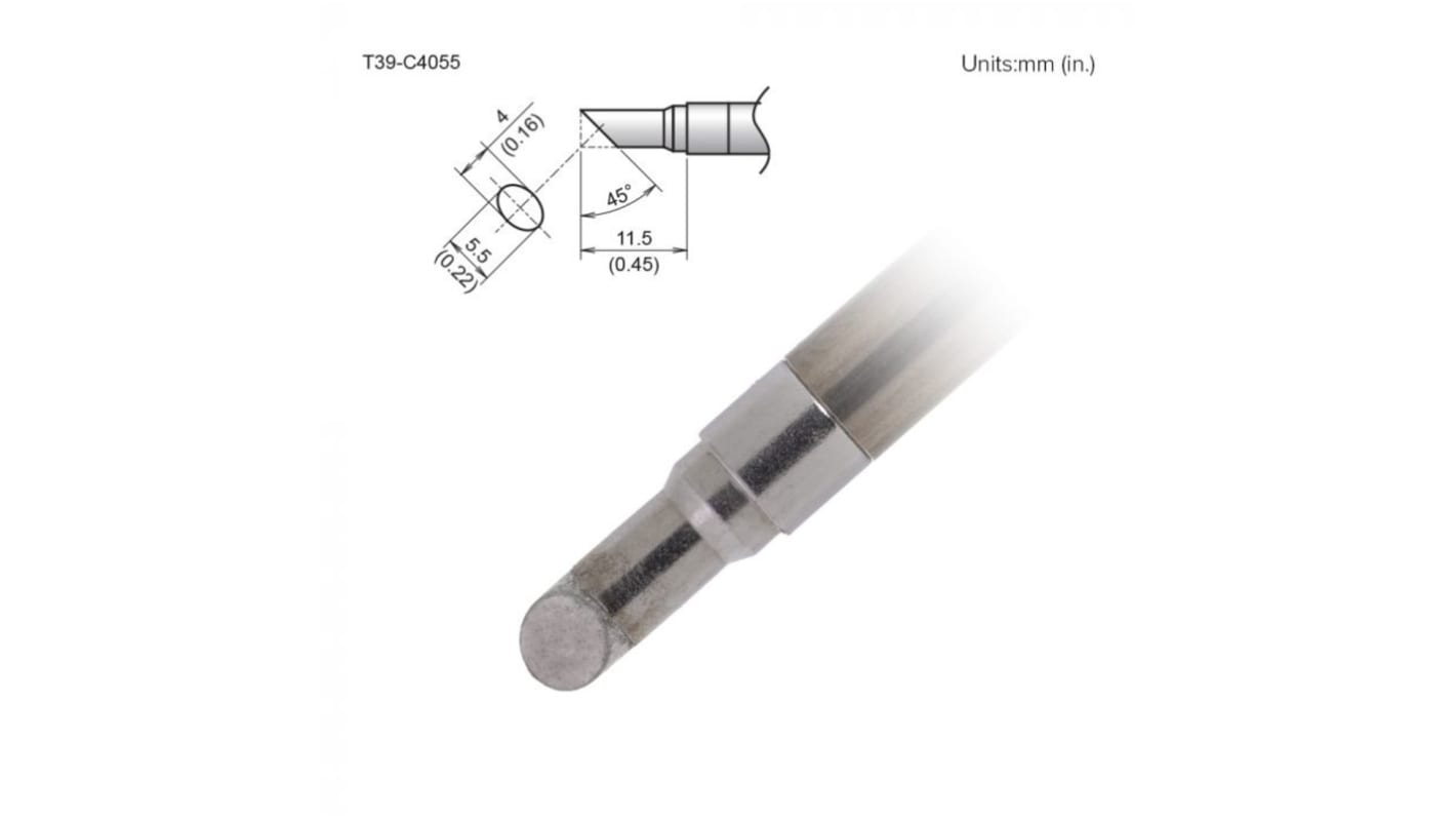 Hakko FX-9701/9702 4 x 5.5 mm Bevel Soldering Iron Tip for use with FX-9701, FX-9702
