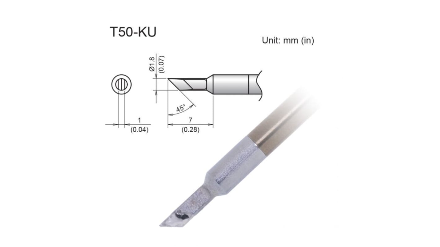 Hakko FX9703 1.8 x 7 mm Knife Soldering Iron Tip for use with FX9703