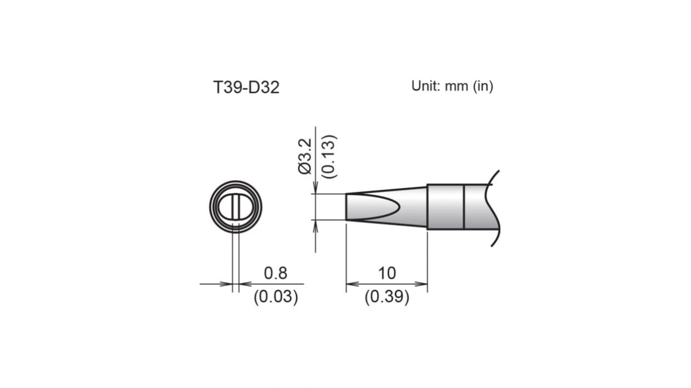 Hakko FX-9701/9702 3.2 mm Chisel Soldering Iron Tip for use with FX-9701, FX-9702