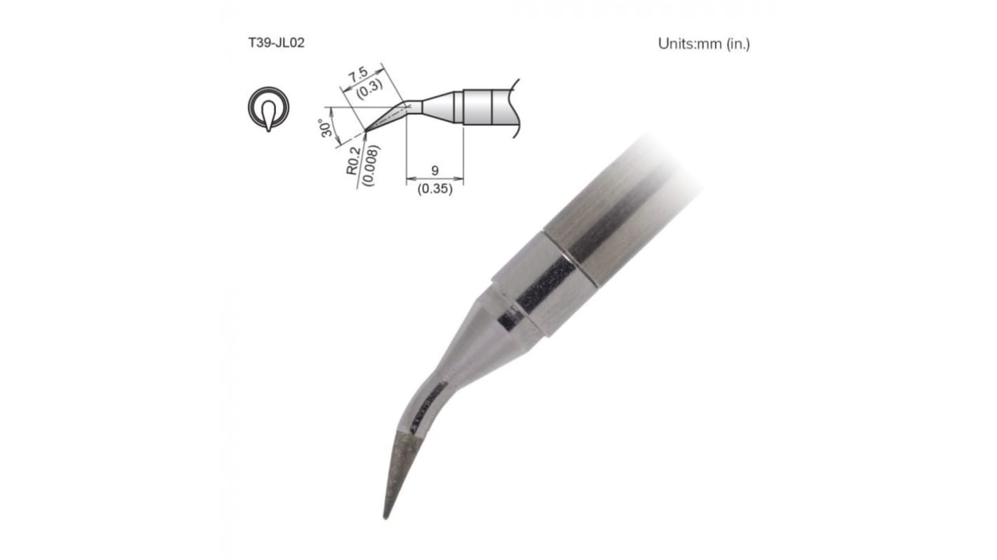 Hakko Loddespids FX-9701/9702 R0,2 x 7,5 mm 30° Bukket, til FX-9701, FX-9702