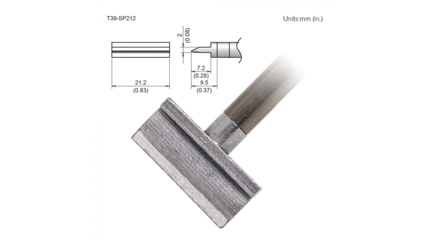 ハッコー はんだごて交換コテ先 T39シリーズ2 x 21.2 mm, スパチュラT39-SP212