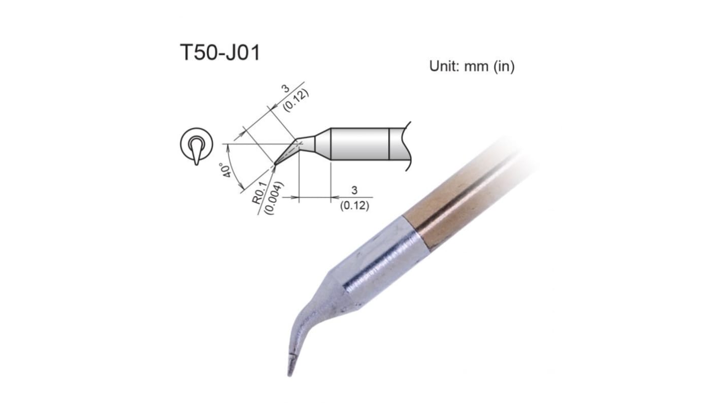 Hakko Loddespids FX9703 3 x 3 mm 40° Bukket, til FX9703