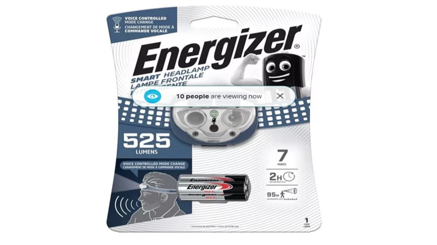 Energizer LED头灯, 525 流明, 3 x Energizer AAA电池, HDED32