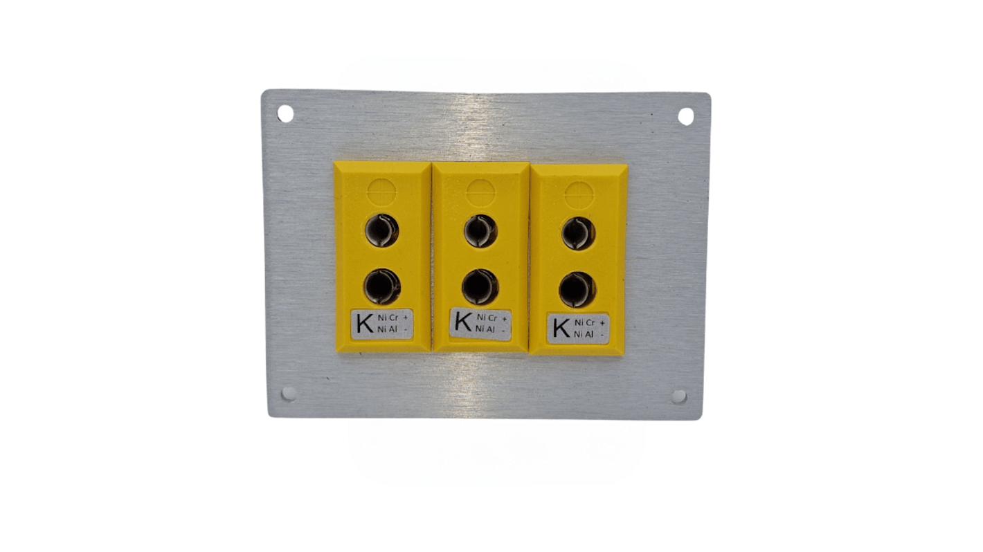 RS PRO Standard Size Thermocouple Connector Panel for Use with Thermocouple K, RoHS Standard