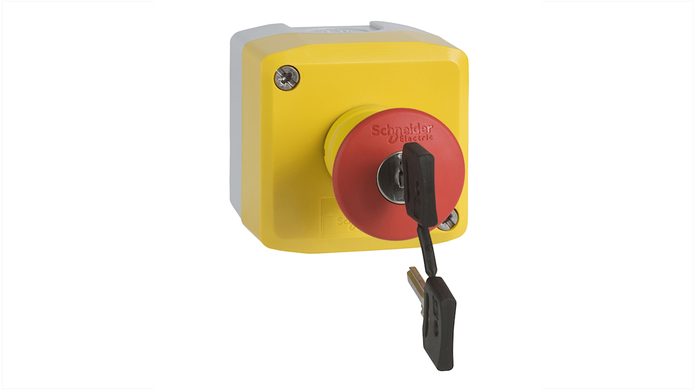 Schneider Electric Slow Break Push Button Control Station - SPDT, Polycarbonate, Red, IP66, IP67, IP69, IP69K
