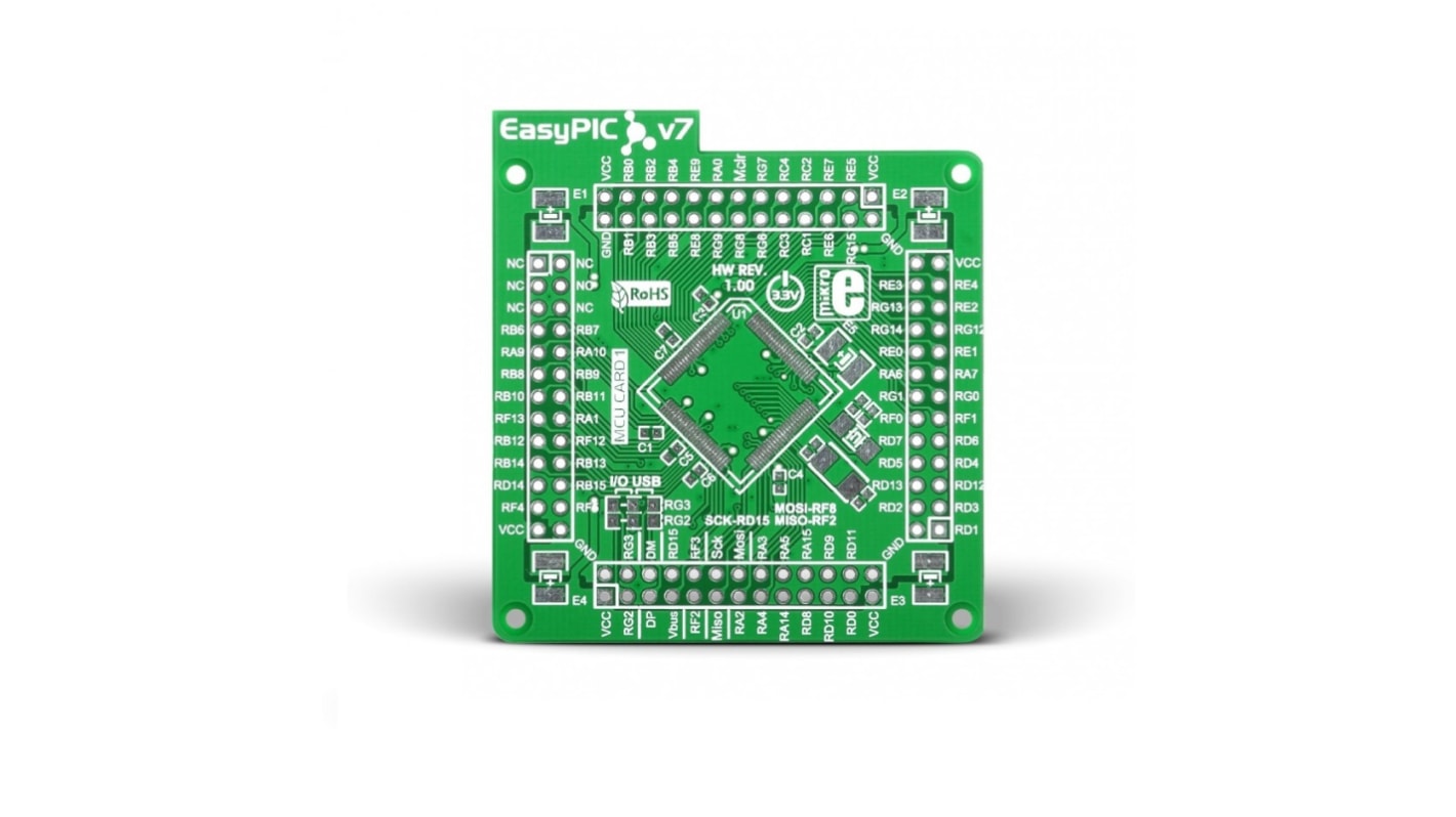 Brand-Rex マイクロコントローラ開発ツール, MCUカード, EasyPIC Fusion v7 Empty MCUcard1, マイクロコントローラ, MIKROE-1289