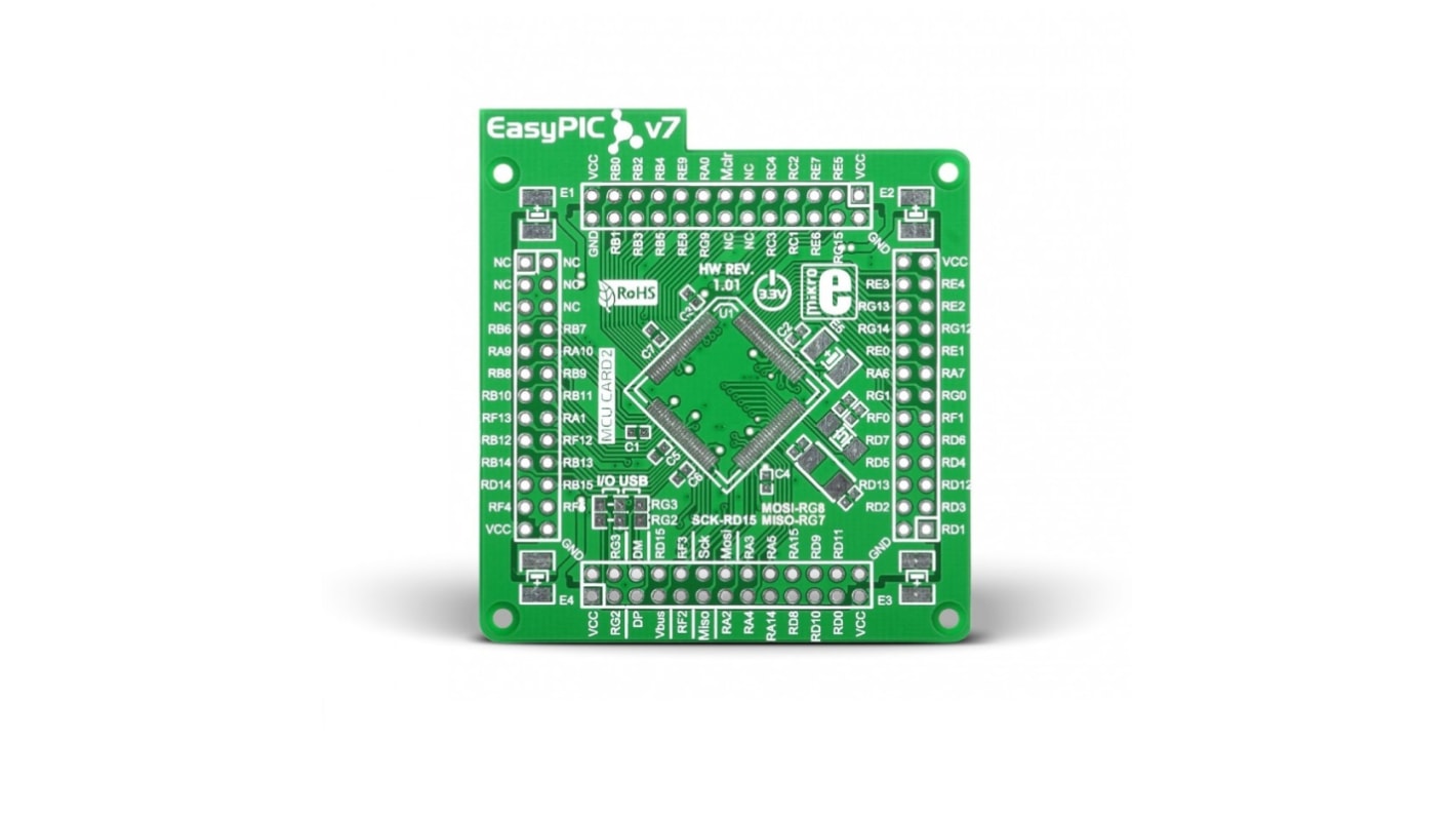 Brand-Rex マイクロコントローラ開発ツール, MCUカード, EasyPIC Fusion v7 Empty MCUcard2, マイクロコントローラ, MIKROE-1290