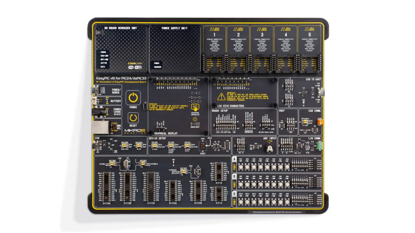 Brand-Rex EasyPIC v8 For PIC24/dsPIC33 USB Development Board MIKROE-5373