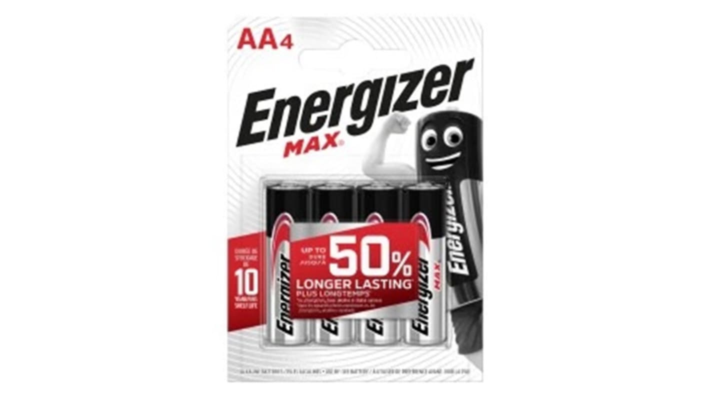 Piles AA Energizer 1.5V Zinc / dioxyde de manganèse, 2.5Ah