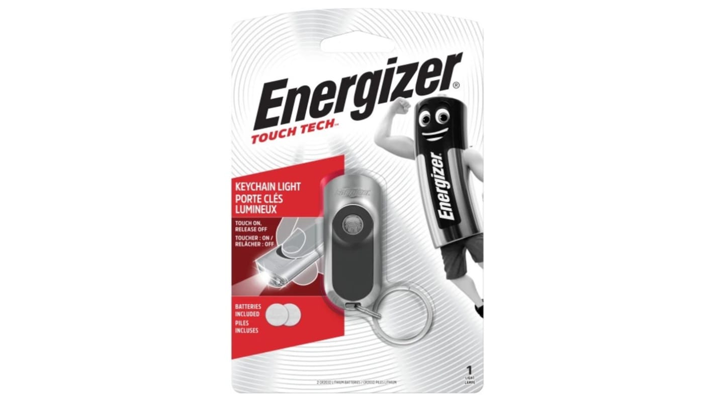 Energizer 手电筒, 20 流明, LED, 银色, TKC2C