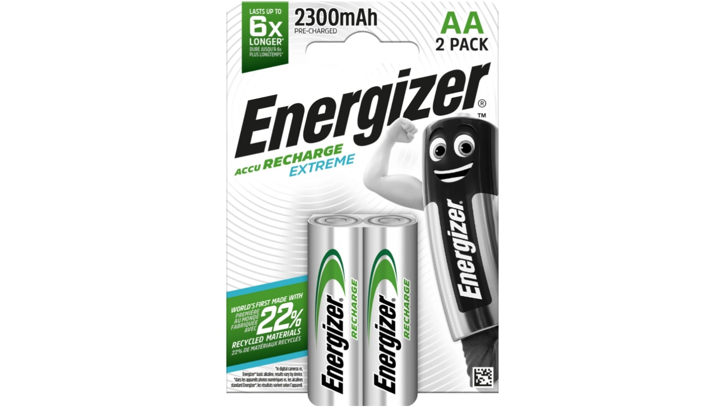 Energizer 镍氢5号充电电池, 1.2V, 1.3AH