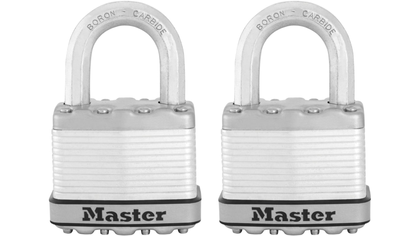Master Lock Padlock Weatherproof Steel Padlock, Keyed Alike, 9mm Shackle, 52mm Body