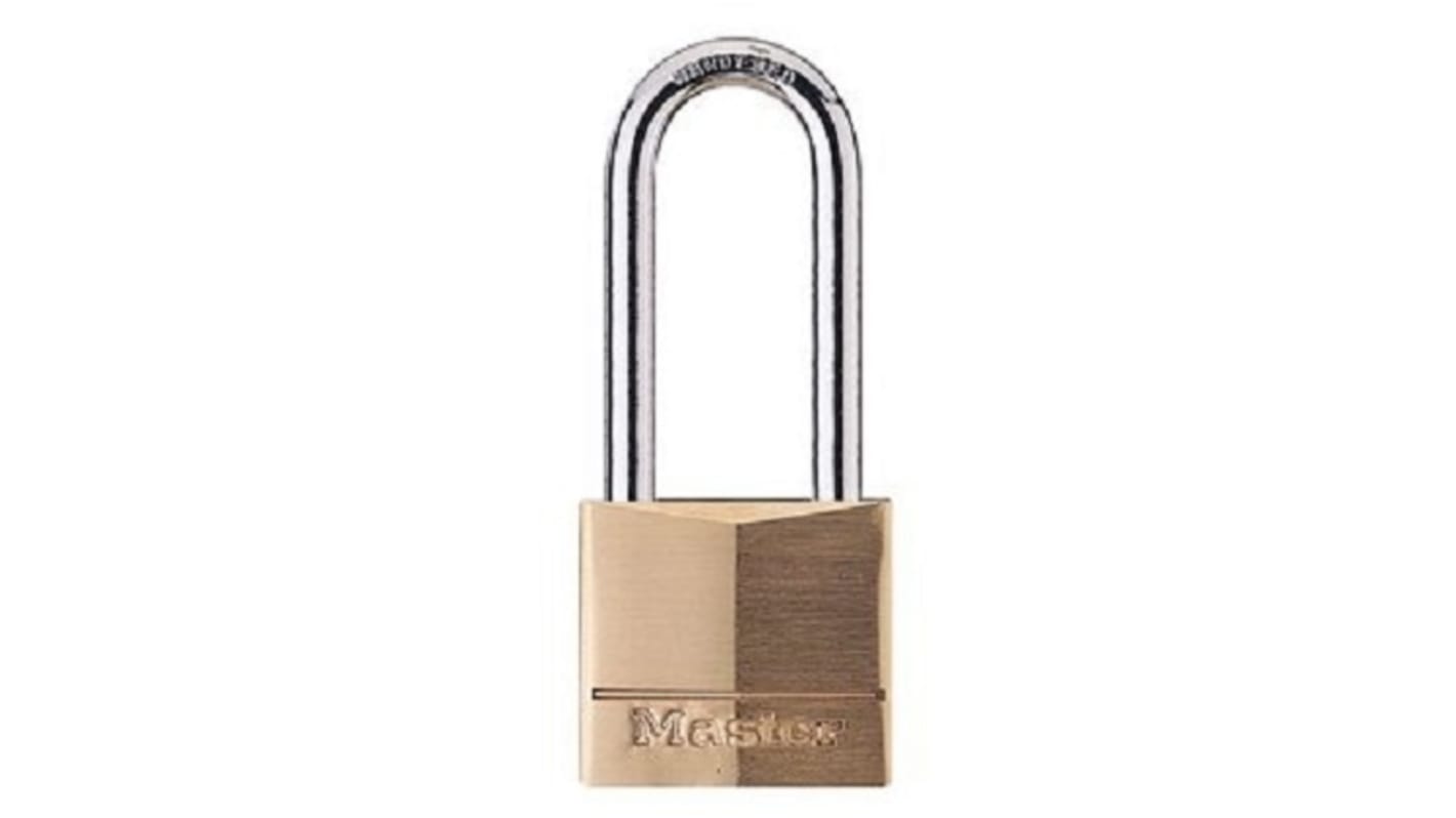 Master Lock Padlock Brass Padlock, 6mm Shackle, 51mm Body