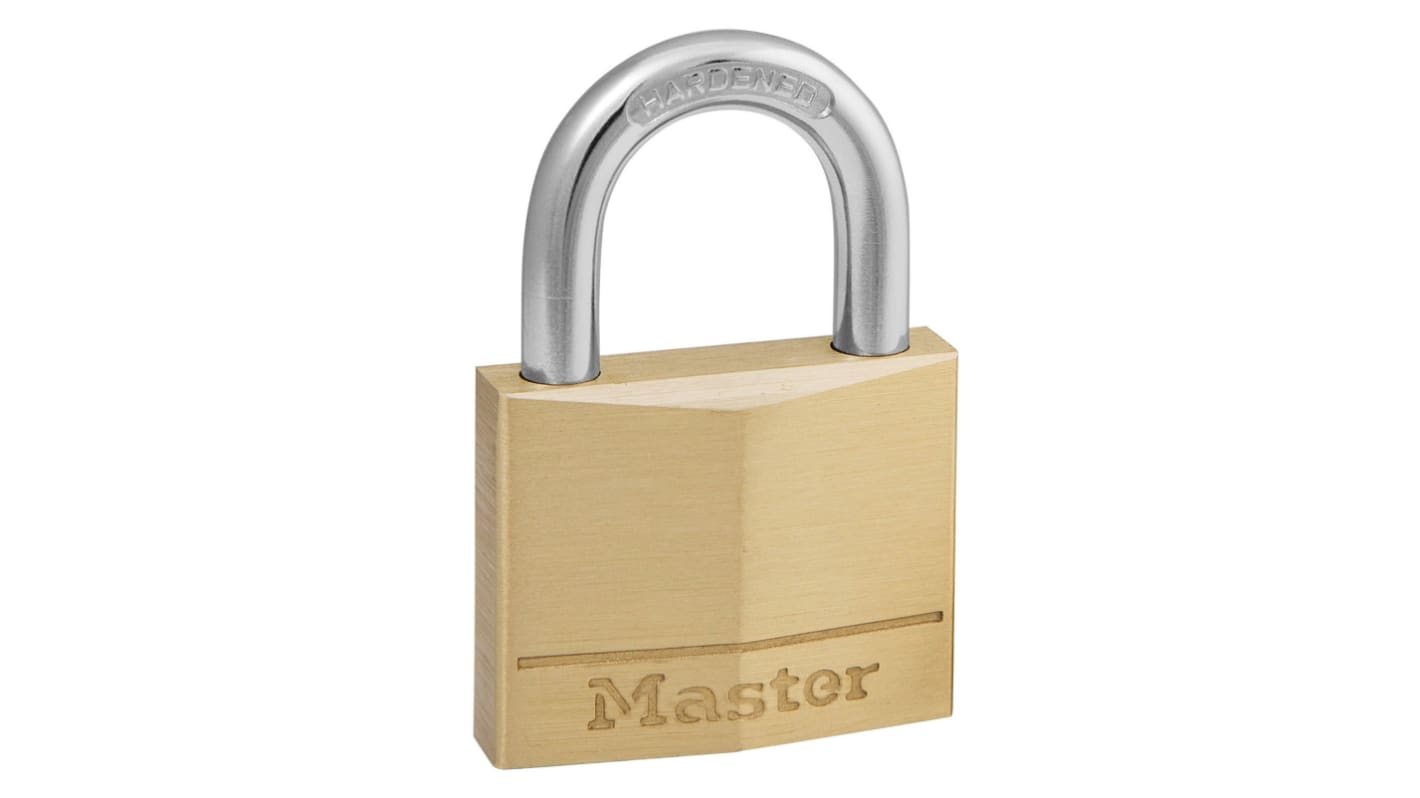 Master Lock Padlock Brass Padlock, 6mm Shackle, 40mm Body