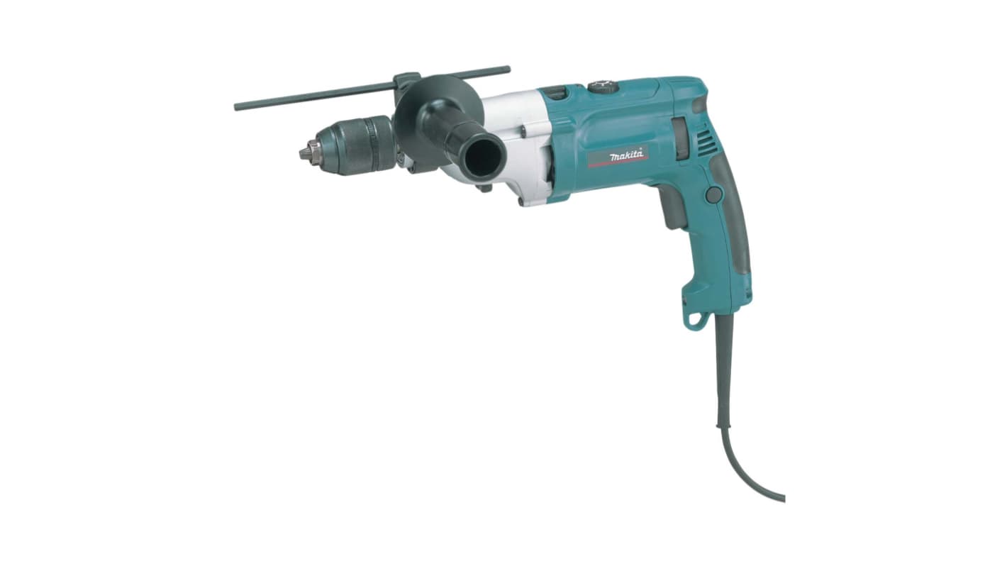 Makita Keyless 240V ac Corded Hammer Drill, Euro Plug
