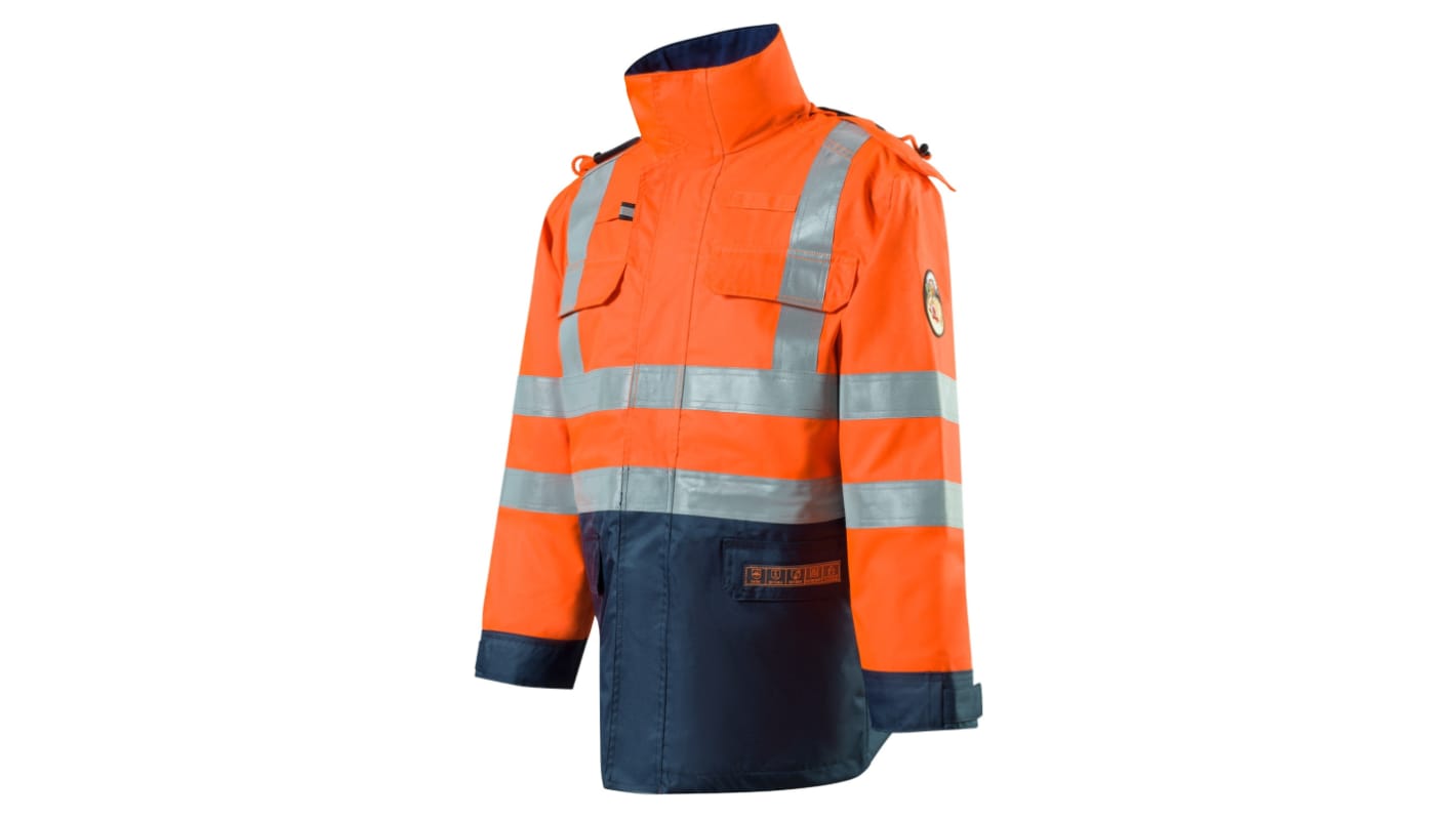 Roots RO1517 Orange/Navy Unisex Hi Vis Parka, XXL