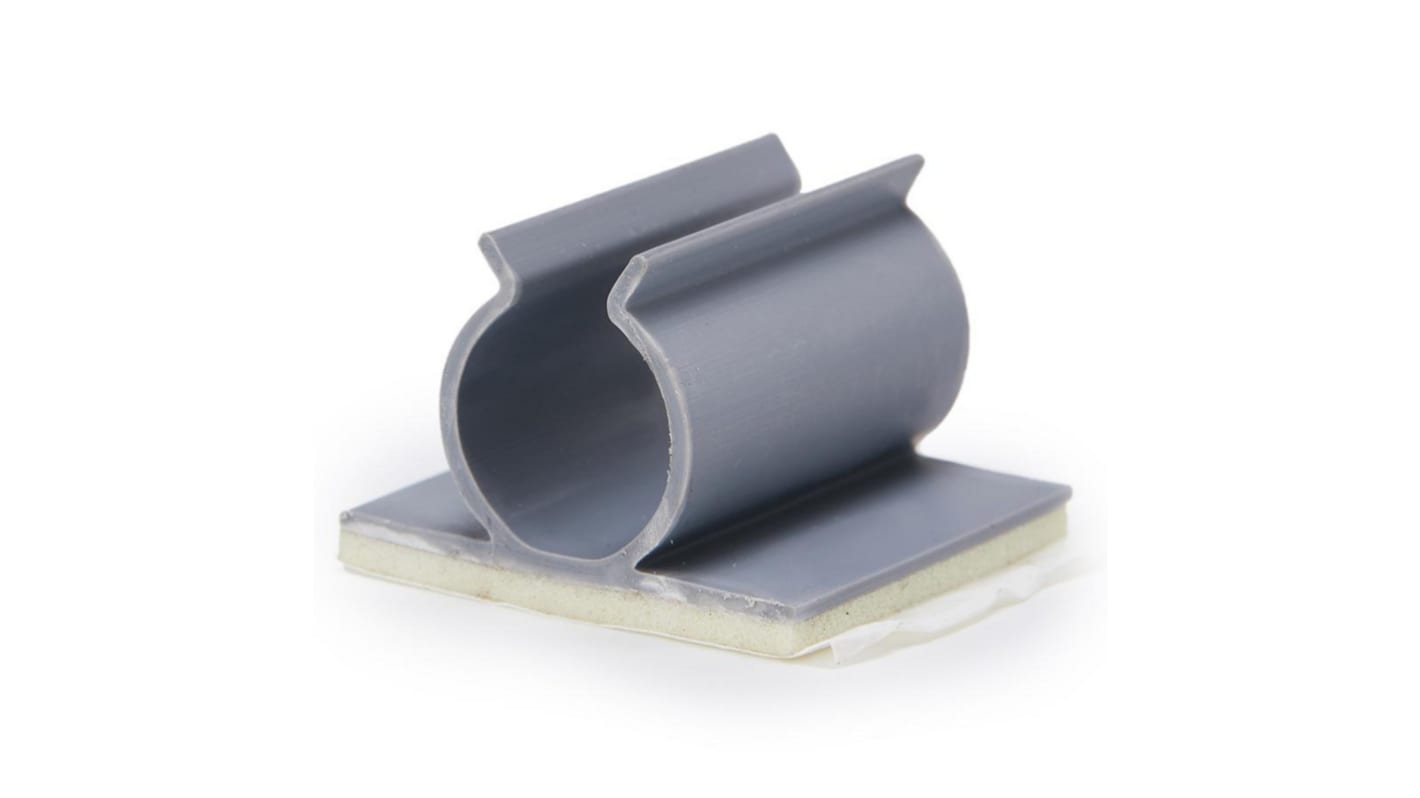 Essentra Grey PVC U Clamp, 3.2mm Max. Bundle
