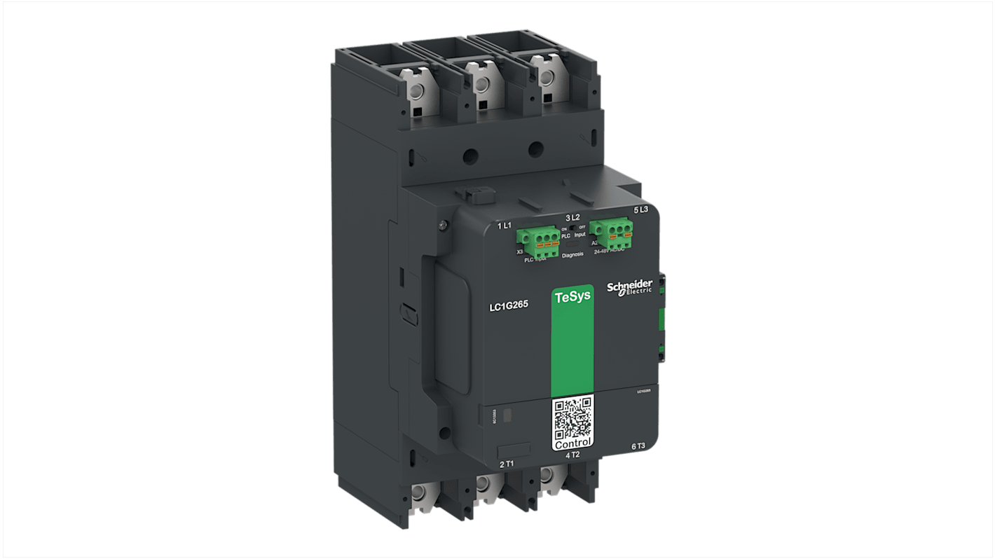 Schneider Electric TeSys Giga LC1G Contactor, 24 → 48 V ac/dc Coil, 3-Pole, 385 A, 200 kW, 3NO, 1 kV ac