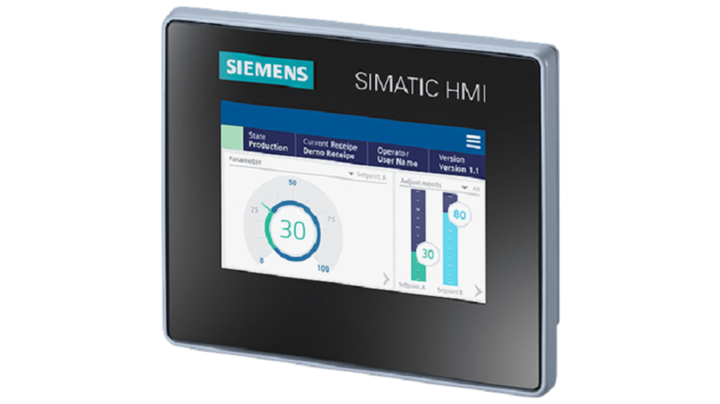 Panel HMI Siemens SIMATIC HMI Unified Basic SIMATIC de 4,3 pulg., TFT, 800 x 480
