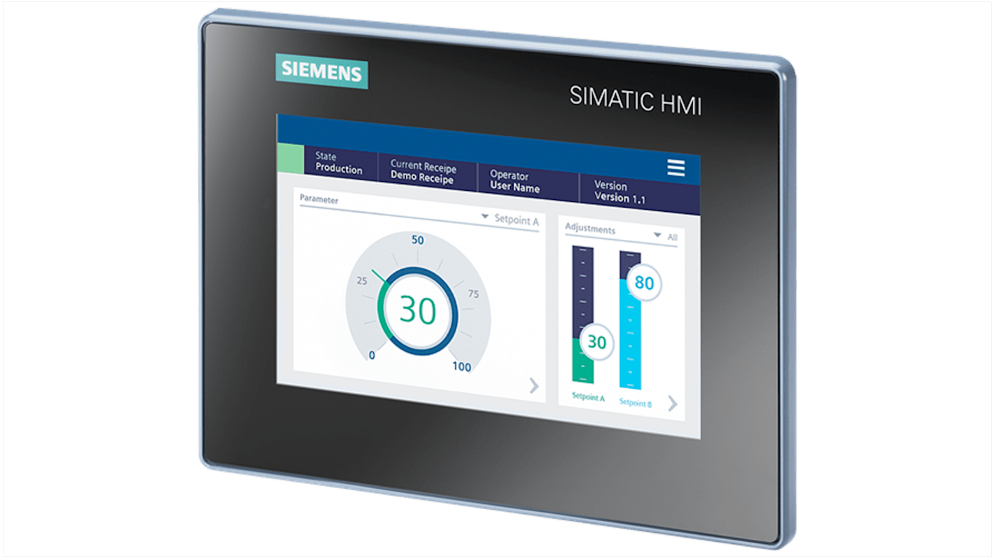 Panel HMI Siemens SIMATIC HMI Unified Basic SIMATIC de 7 pulg., TFT, 800 x 480