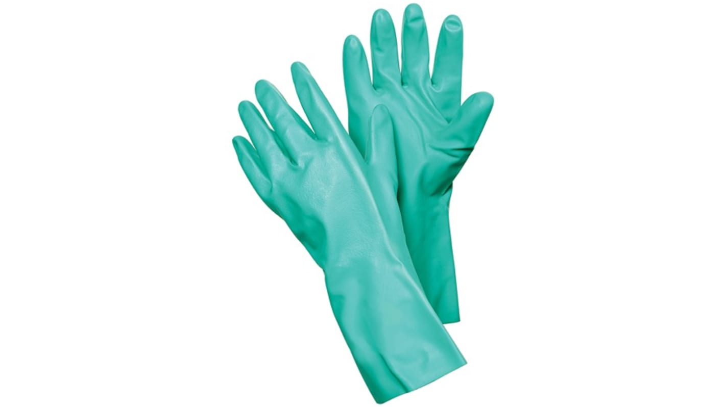 Tegera TEGERA Green Nitrile Chemical Resistant Work Gloves, Size 9