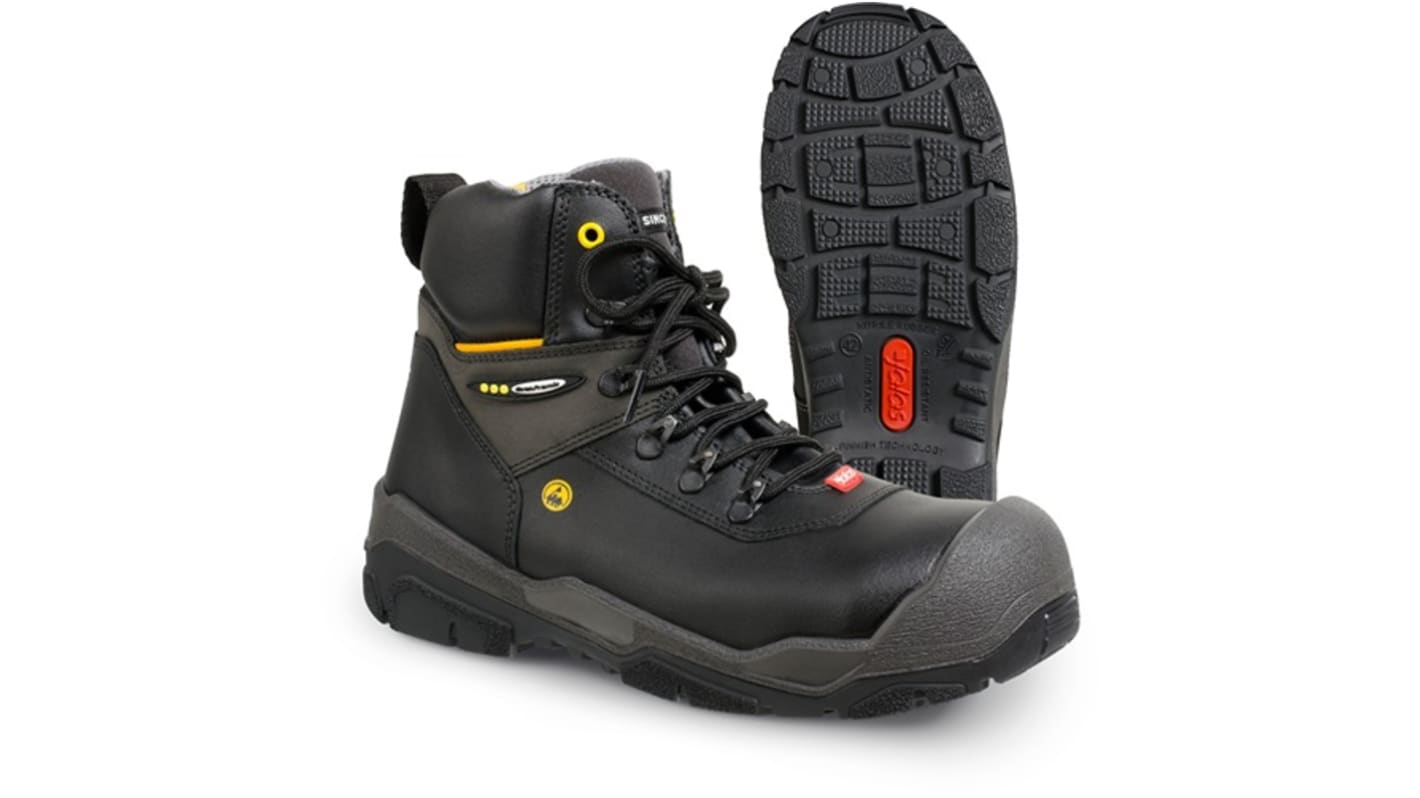 Jalas 1828 Unisex Black, Grey, Yellow Aluminium Toe Capped Safety Shoes, UK 15, EU 50