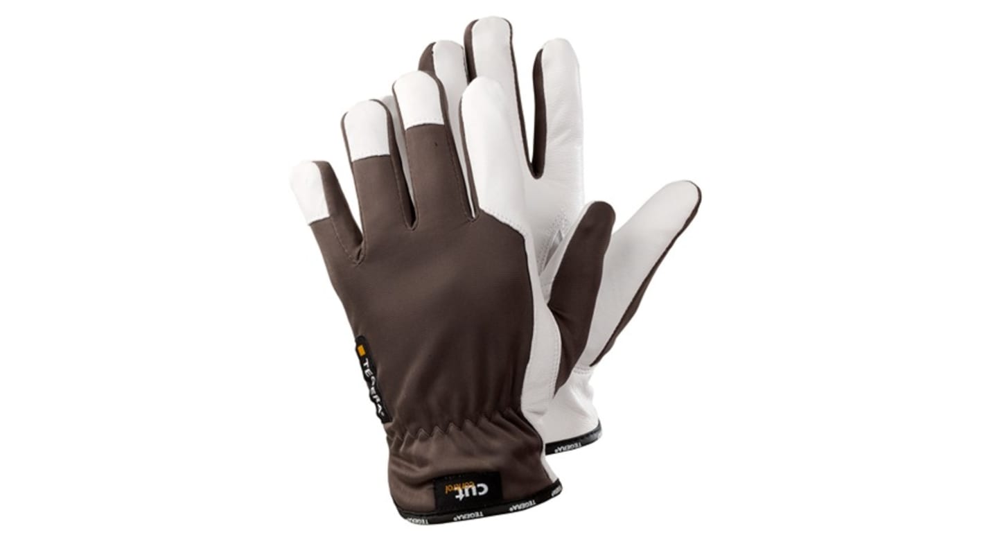 Tegera TEGERA Grey, White Leather Cut Resistant Work Gloves, Size 11