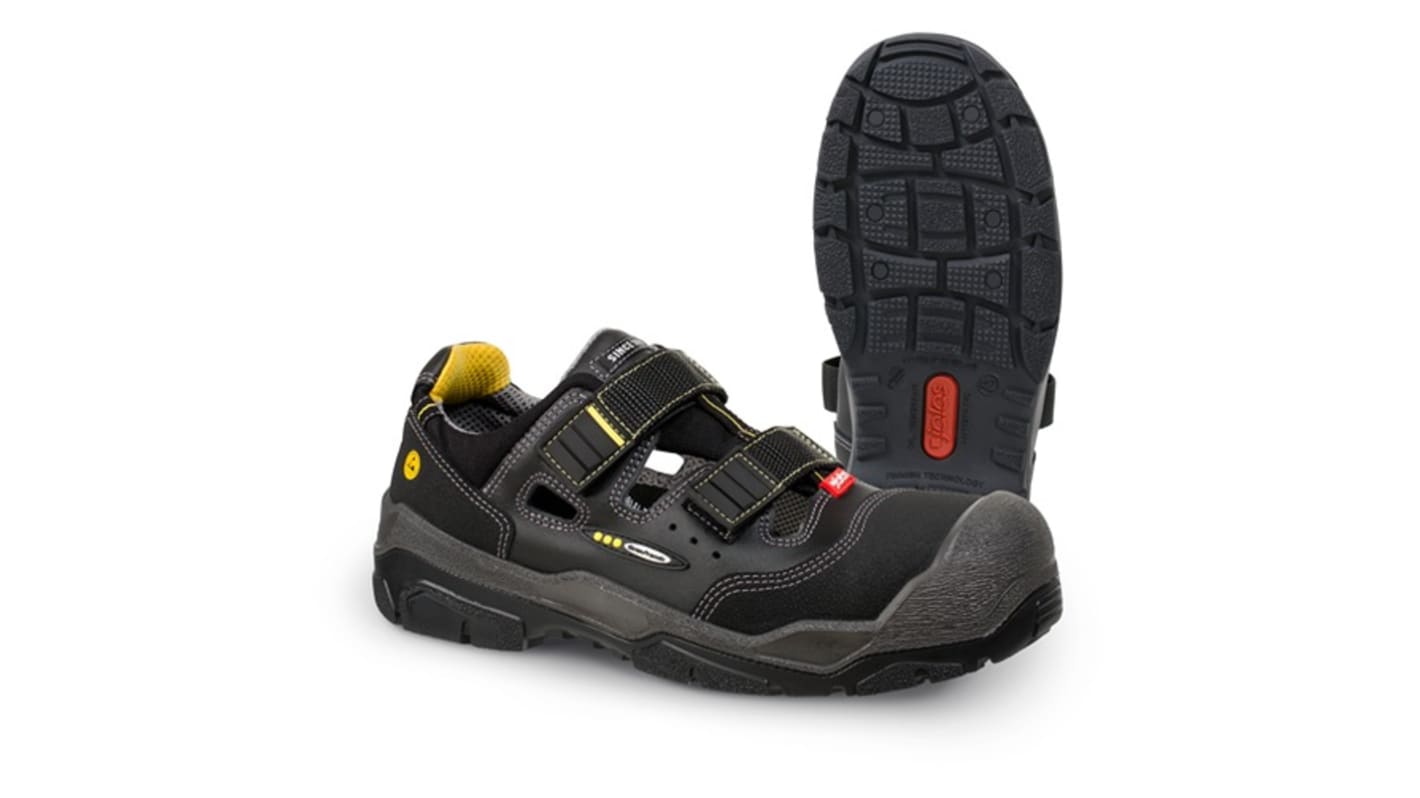 Jalas 1518 Unisex Black, Grey, Yellow Aluminium Toe Capped Safety Shoes, UK 12, EU 47